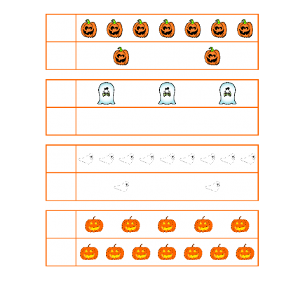 File Folder Activity Greater, Less or Equal 0-10 (Halloween Theme)